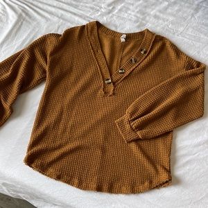 Burnt Orange Waffle Sweatahirt